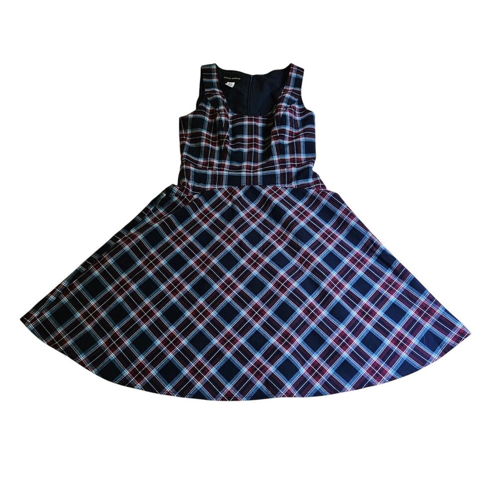 Donna Morgan Plaid Fit Flare Dress Size 0 - Picture 4 of 7